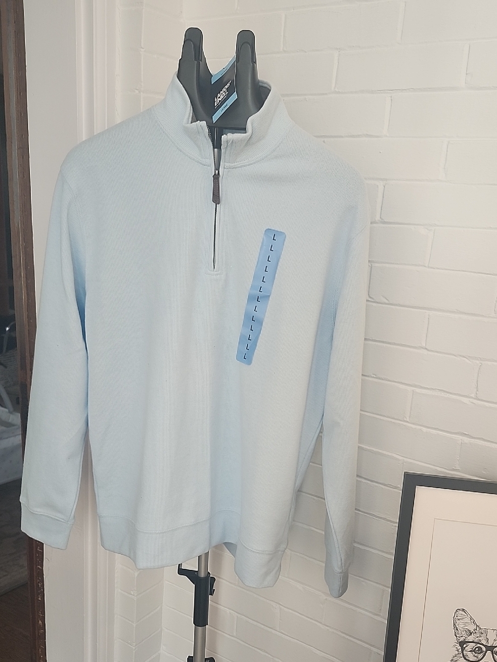 Lands End Light Blue Quarter-Zip, Large